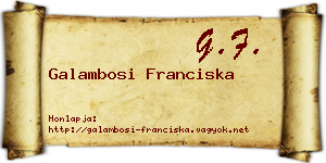 Galambosi Franciska névjegykártya